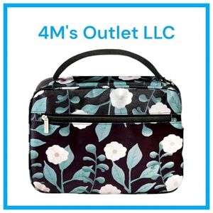 Floral Black Bible Cover with Handle
